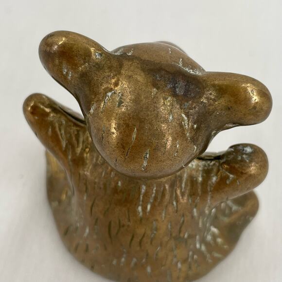 Vintage Brass Teddy Bear Gold Sitting Animal Mid-Century Traditional Style Decor - Picture 9 of 12